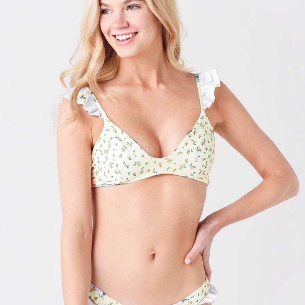 Maaji πΌ Floral Reversible Yellow Bikini Set M ππΊππΈππππ₯ - Picture 13 of 16